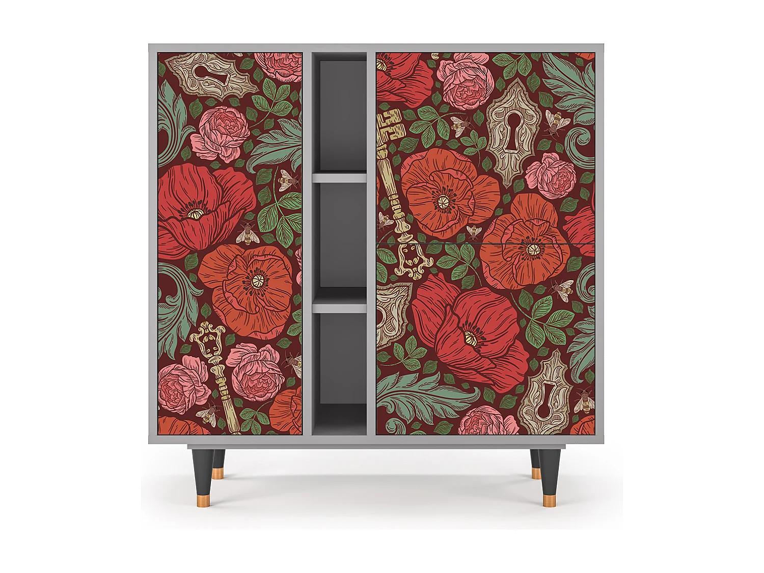 Aparador - 94х96х41 cm - BS5 - Poppy Garden, Cinza