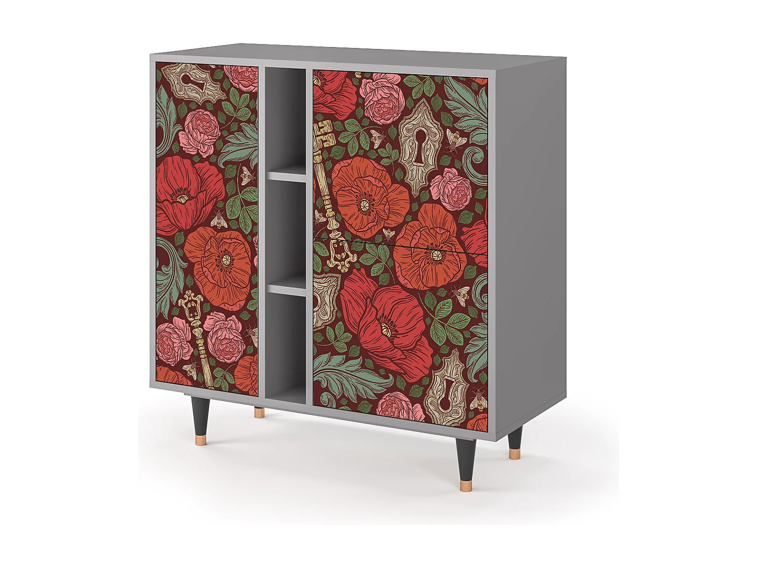 Credenza - 94х96х41 cm - BS5 - Poppy Garden, Grigio