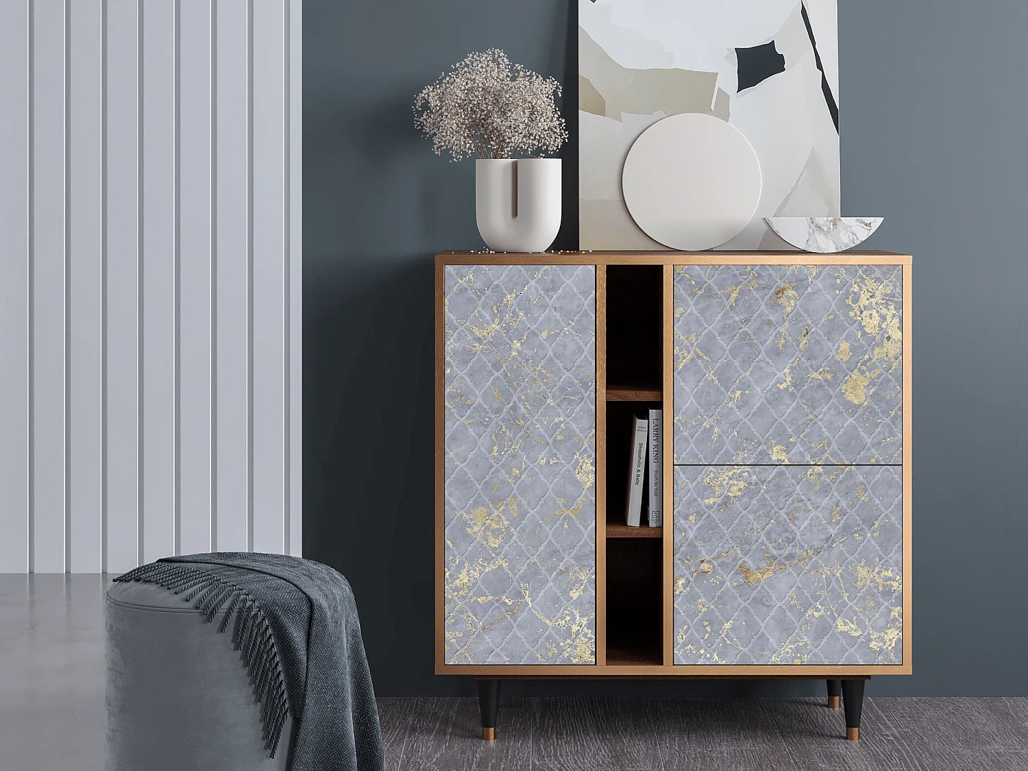 Aparador - 94х96х41 cm - BS5 - Golden Smoke, Nogal