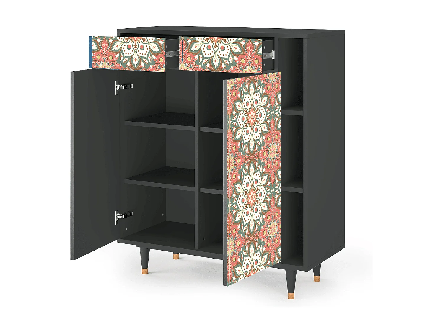 Kredens - 96х110х41 cm - BS6 - Peach Grove, Antracyt