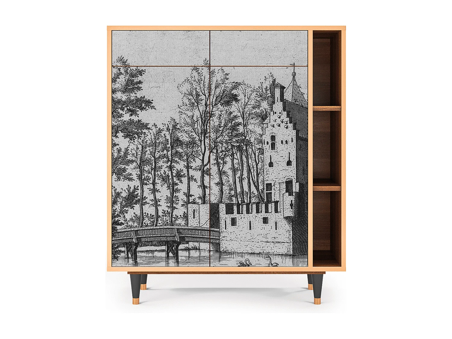 Kredens - 96х110х41 cm - BS6 - Castle by Breugel, Orzech