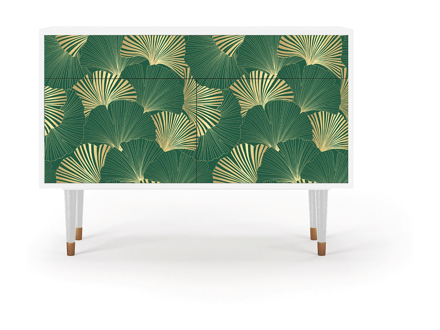 Dressoir - 115x85x48 cm - BS4 - Gold Ginkgo, Wit