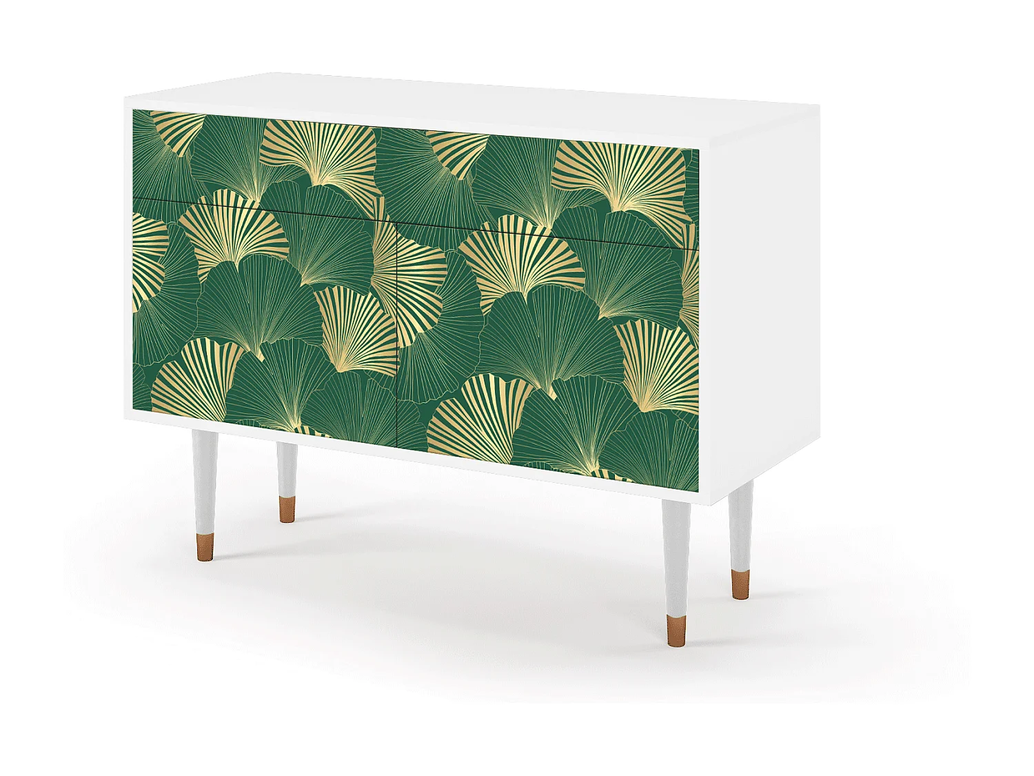 Dressoir - 115x85x48 cm - BS4 - Gold Ginkgo, Wit