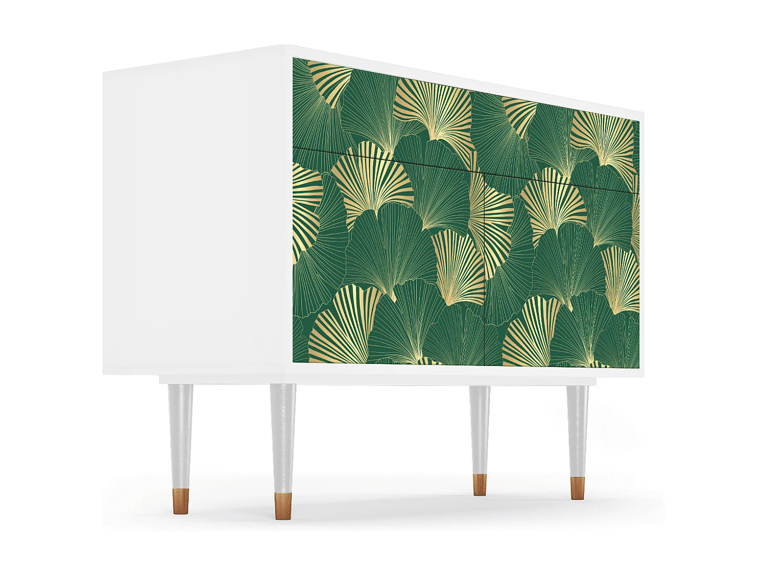Dressoir - 115x85x48 cm - BS4 - Gold Ginkgo, Wit
