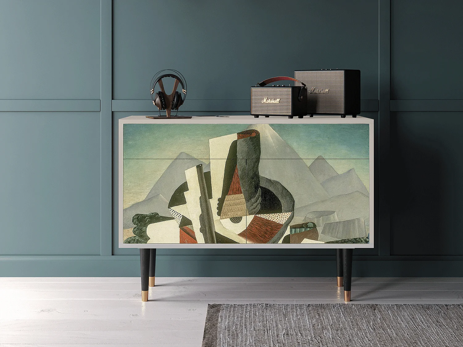 Kredens - 115x85x48 cm - BS4 - The Cubist Paintings , Piaskowy