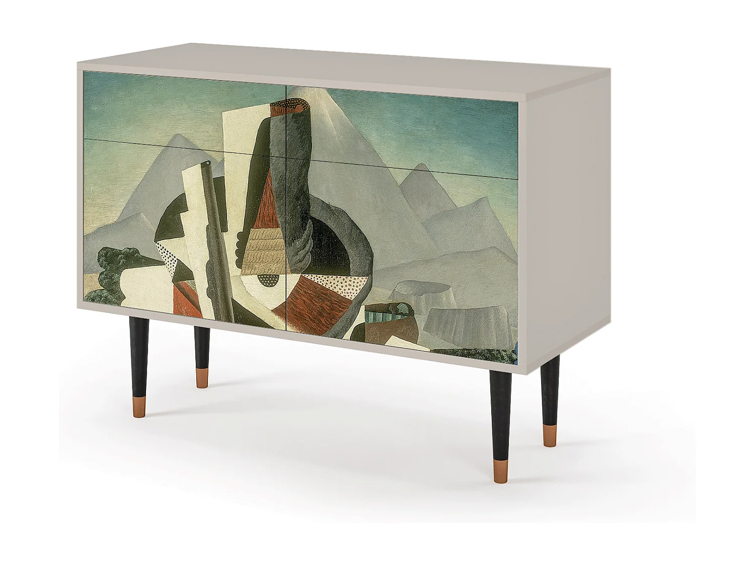 Kredens - 115x85x48 cm - BS4 - The Cubist Paintings , Piaskowy