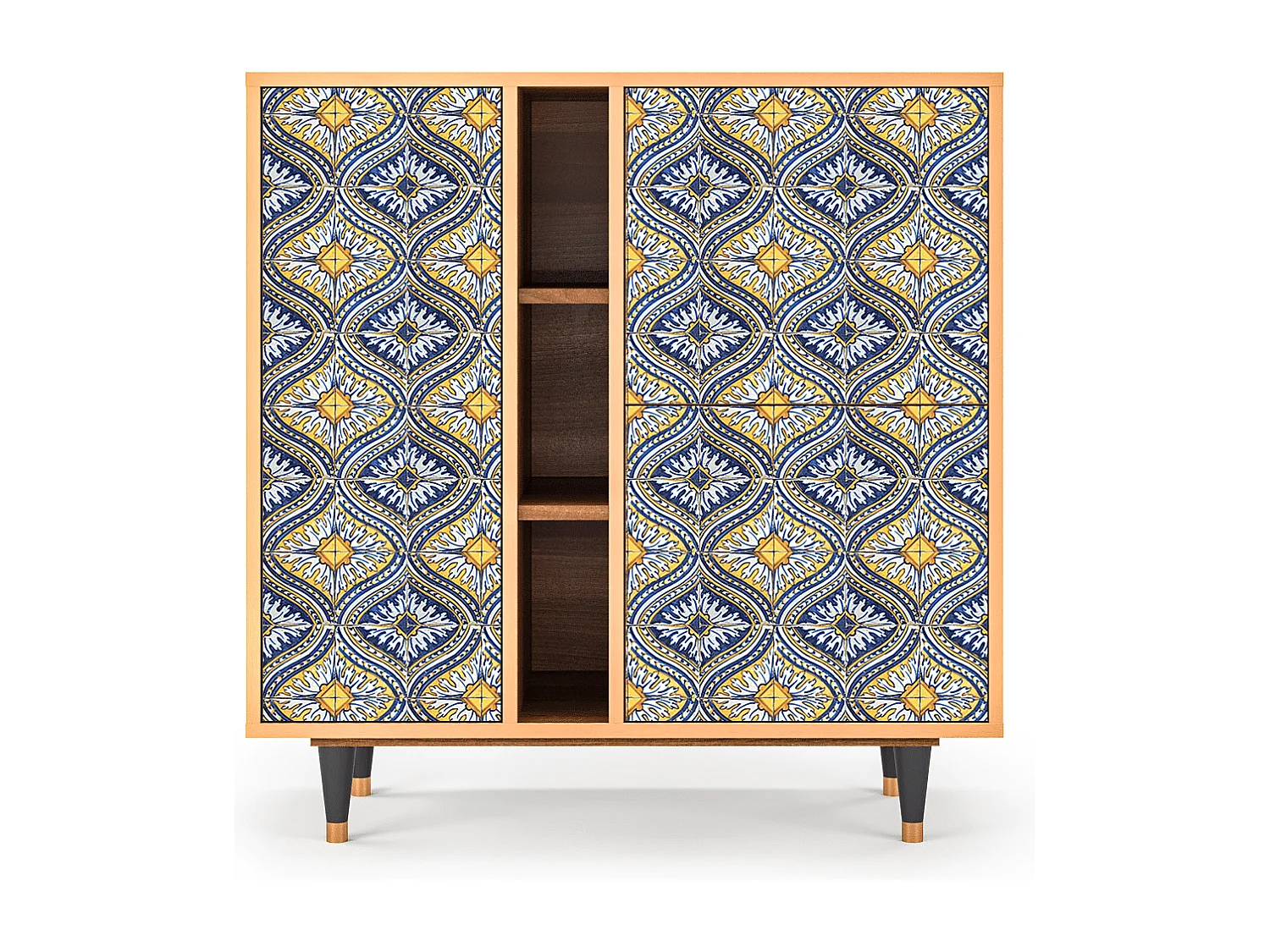 Kredens - 94х96х41 cm - BS5 - Illusory Pattern, Orzech