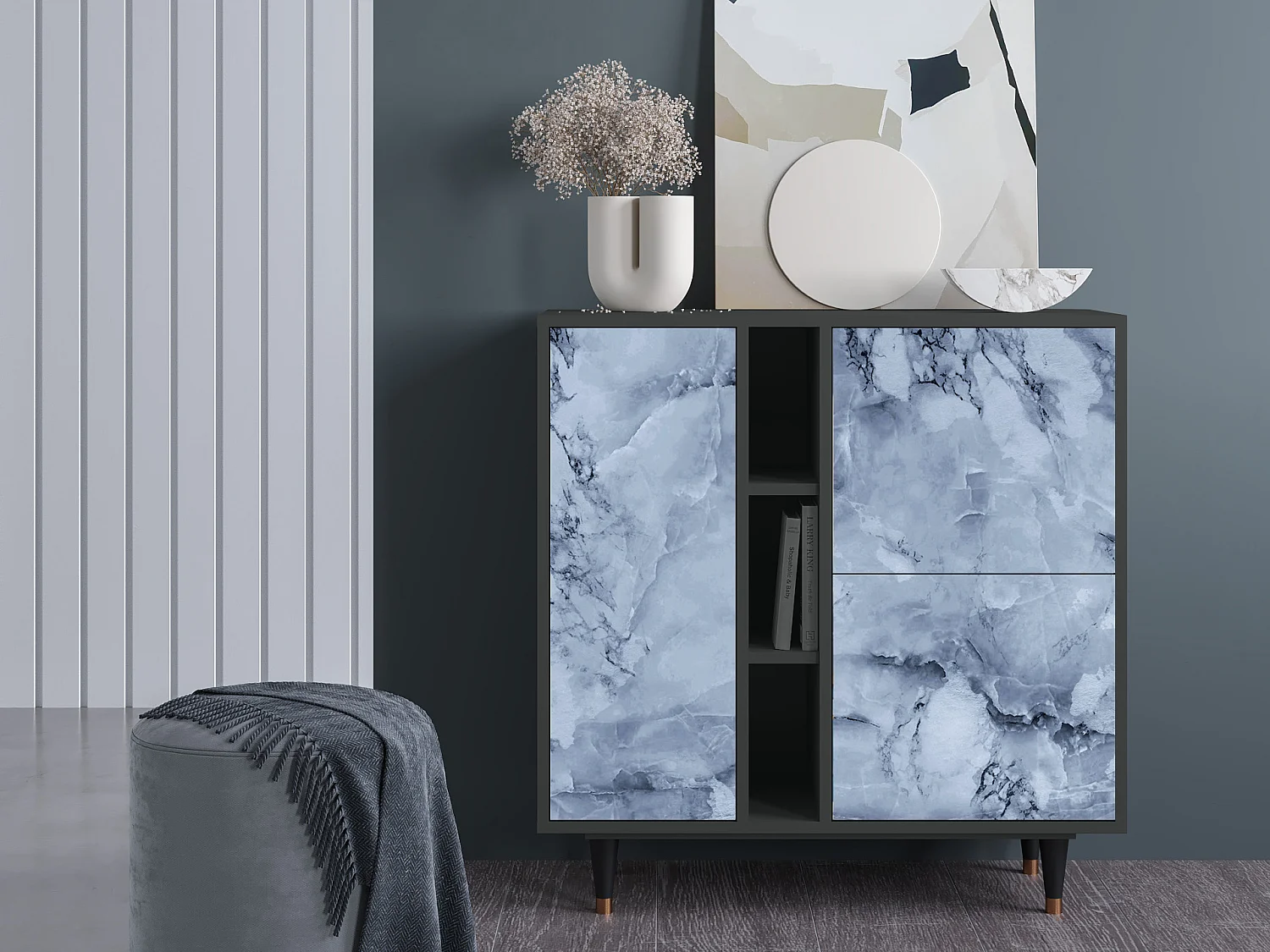 Buffet - 94х96х41 cm - BS5 - Feather Ice, Anthracite