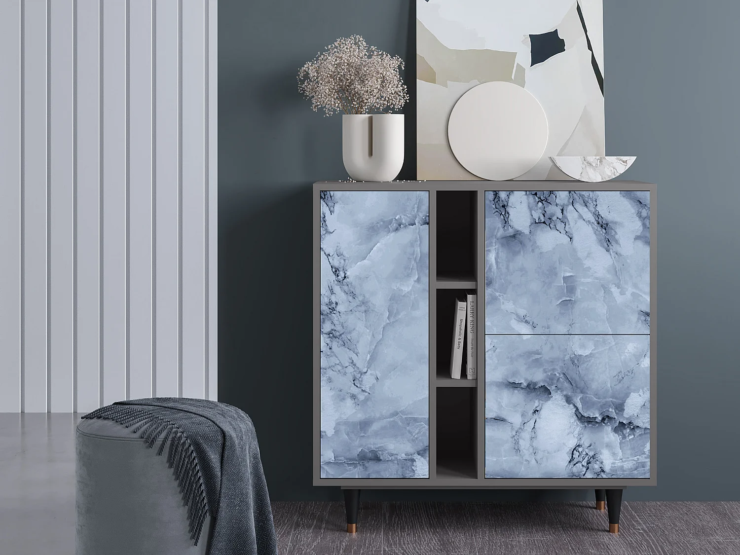 Dressoir - 94х96х41 cm - BS5 - Feather Ice, Grijs