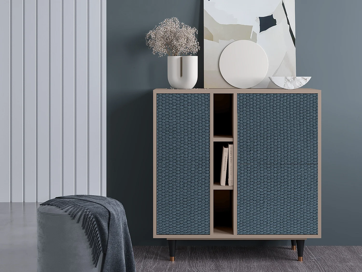 Credenza - 94х96х41 cm - BS5 - Knitted Pattern, Latte