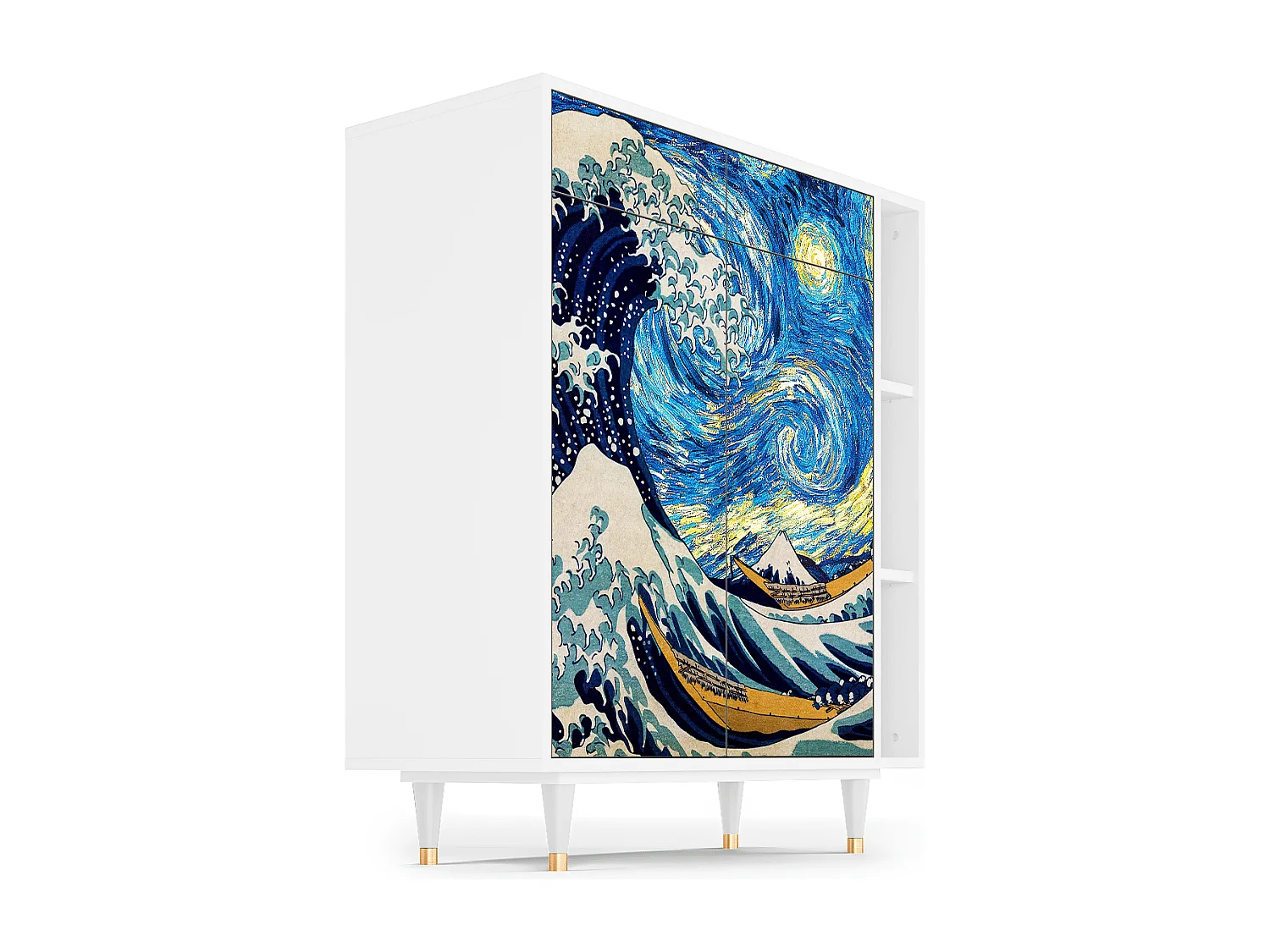 Dressoir - 96х110х41 cm - BS6 - Great Wave, Wit