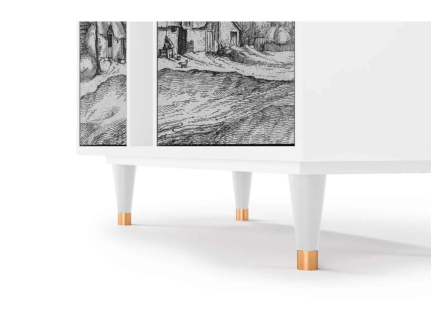 Aparador - 94х96х41 cm - BS5 - Farms in a Village, Branco