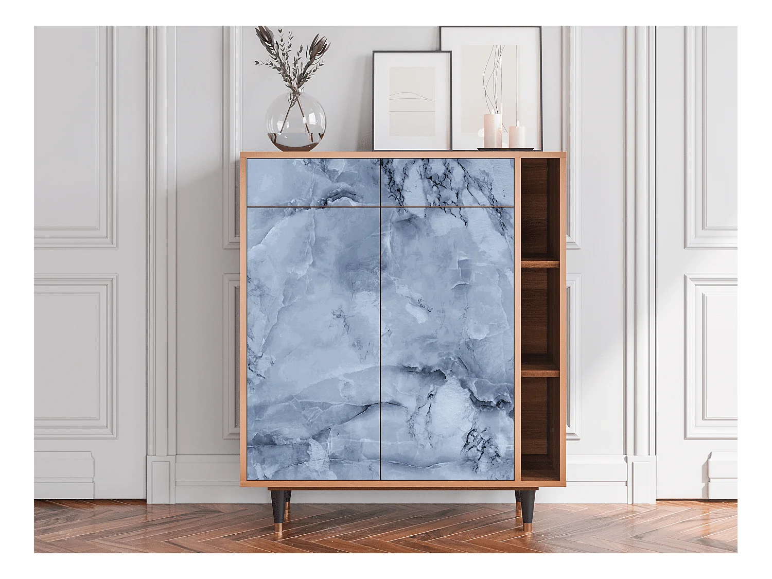 Buffet - 96х110х41 cm - BS6 - Feather Ice, Noyer