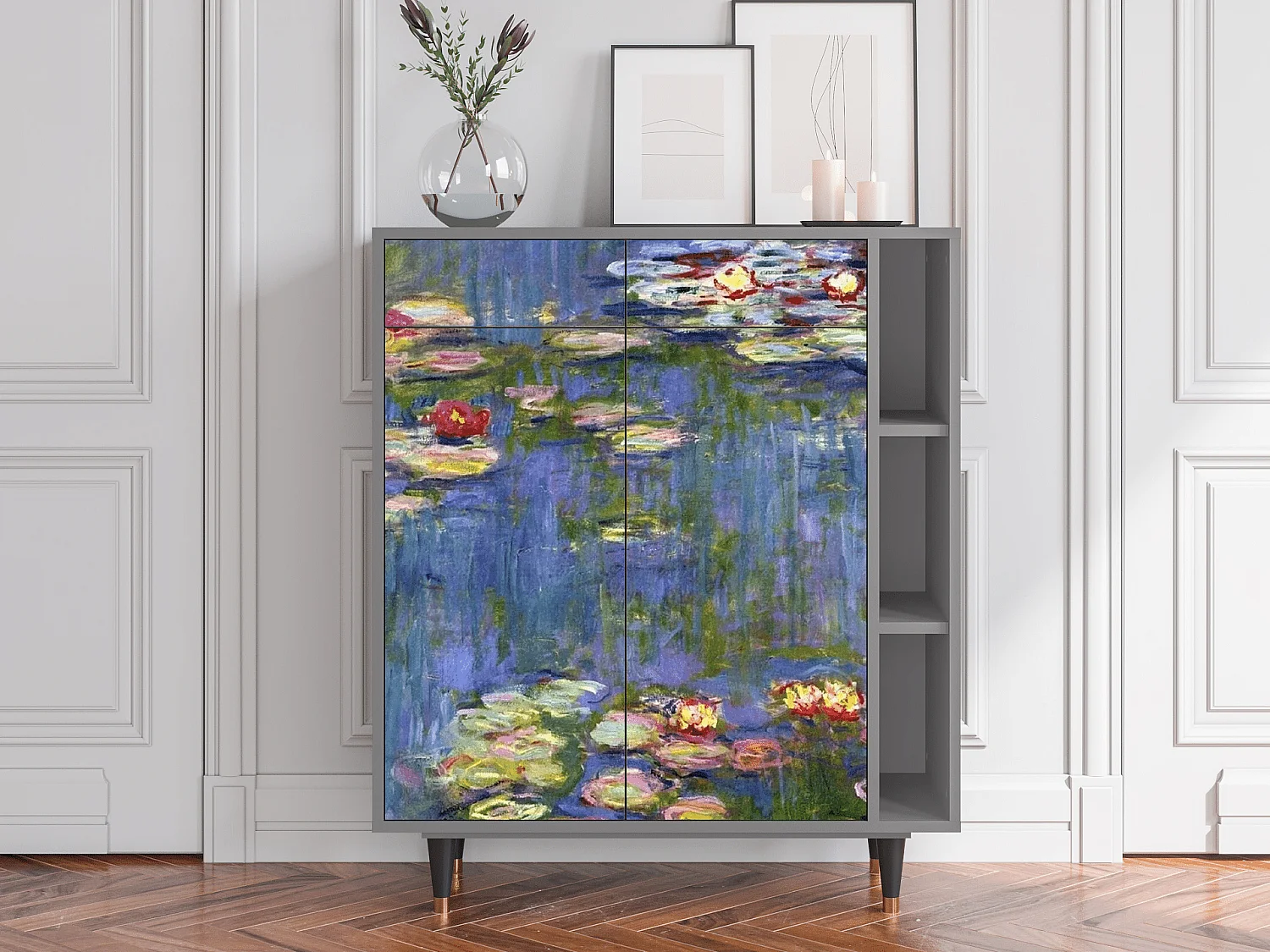 Buffet - 96х110х41 cm - BS6 - The water lily pond  , Gris