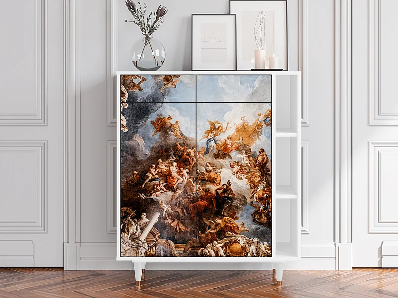 Kredens - 96х110х41 cm - BS6 - Versailles, Biały