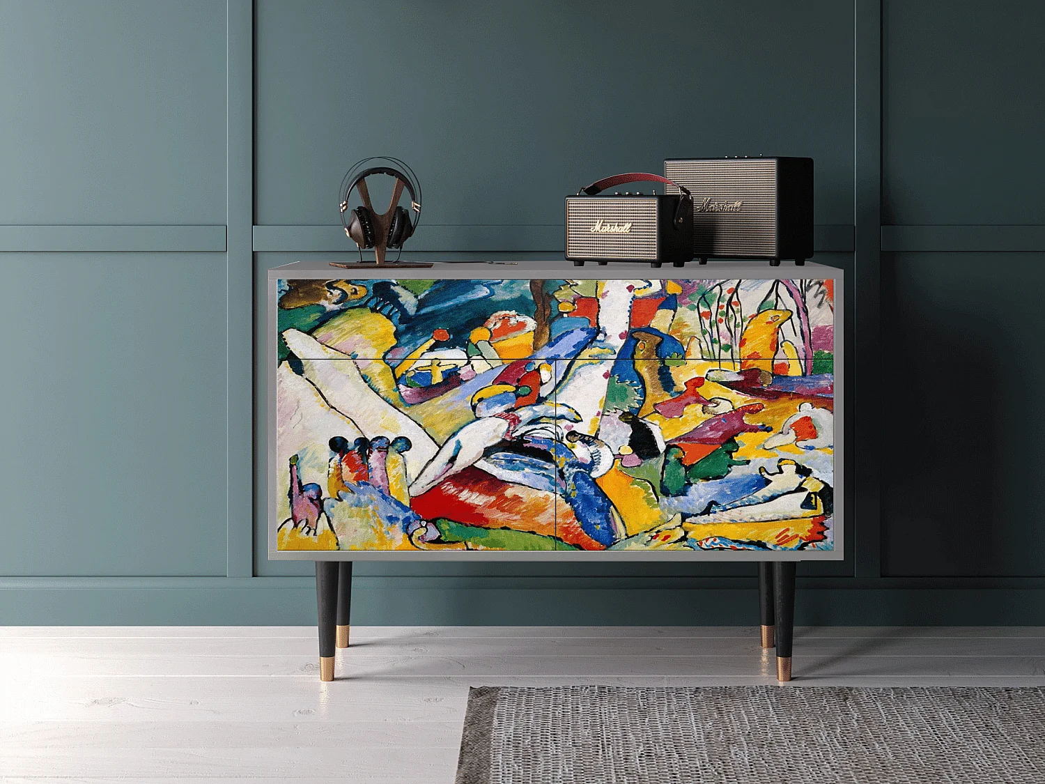 Kredens - 115x85x48 cm - BS4 - Improvisation 26  , Szary