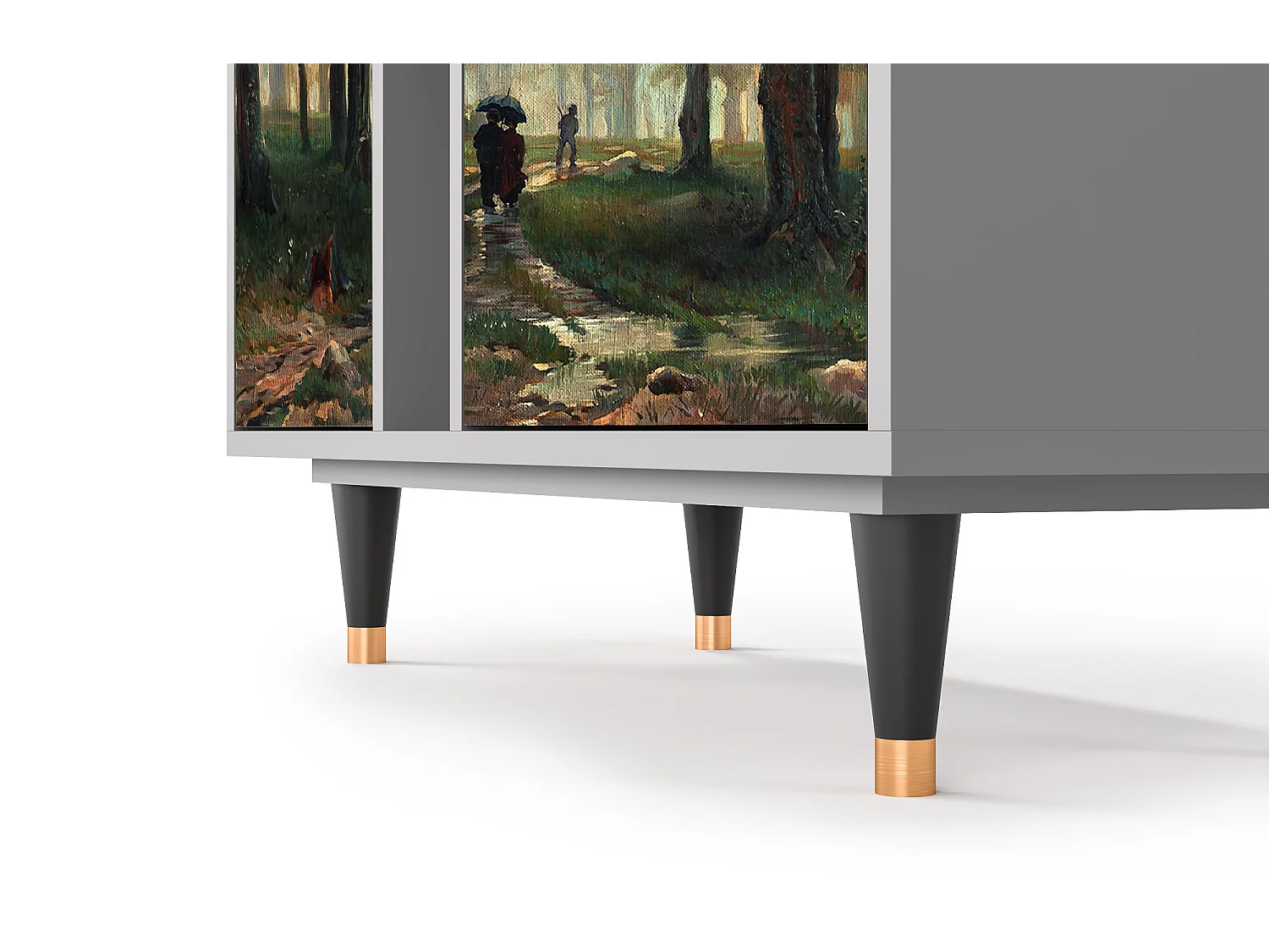 Kredens - 94х96х41 cm - BS5 -  Rain in the Oak Forest, Szary