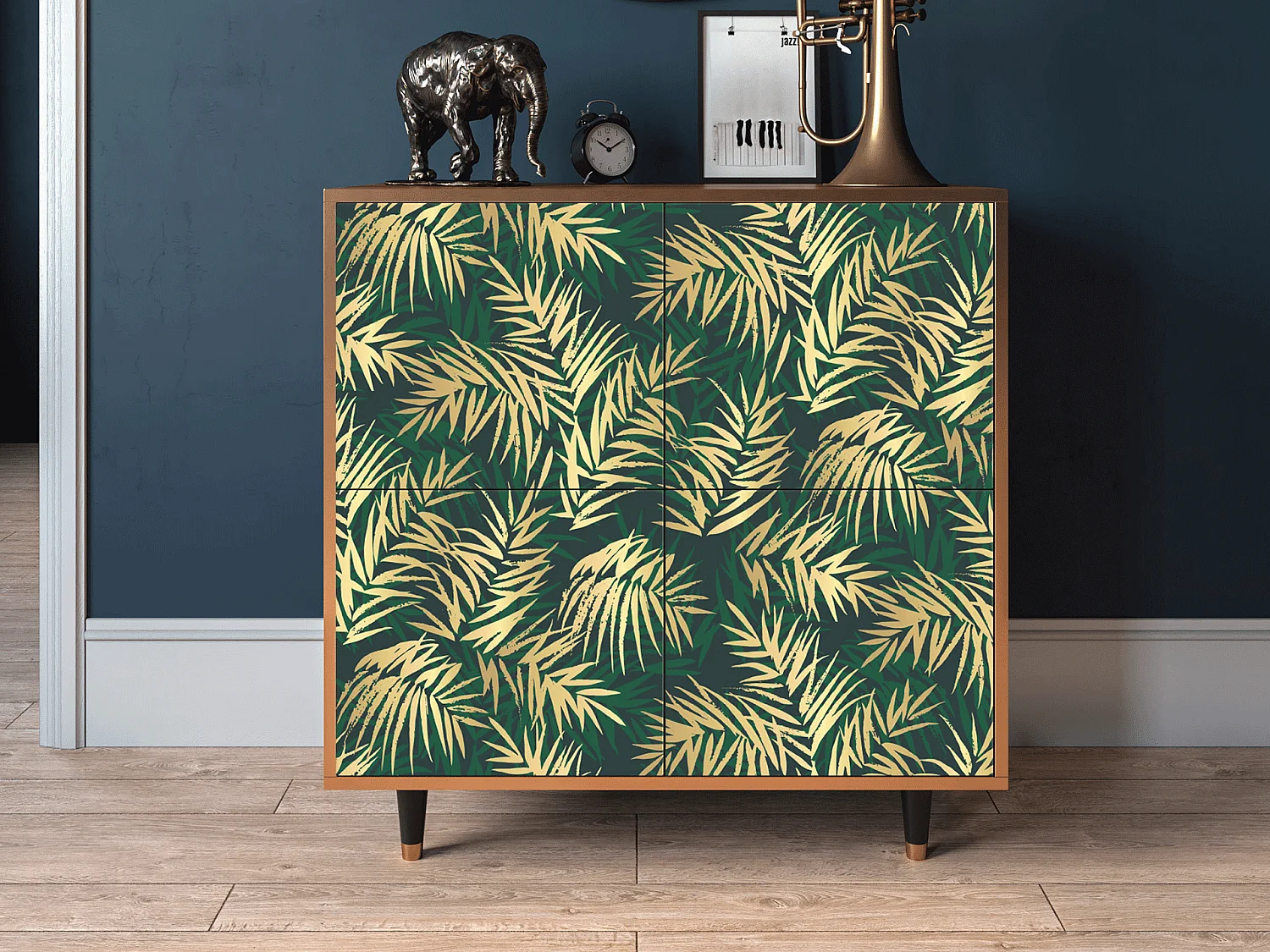 Buffet - 94x96x48 cm - BS3 - Sunny Palm Tree, Noyer