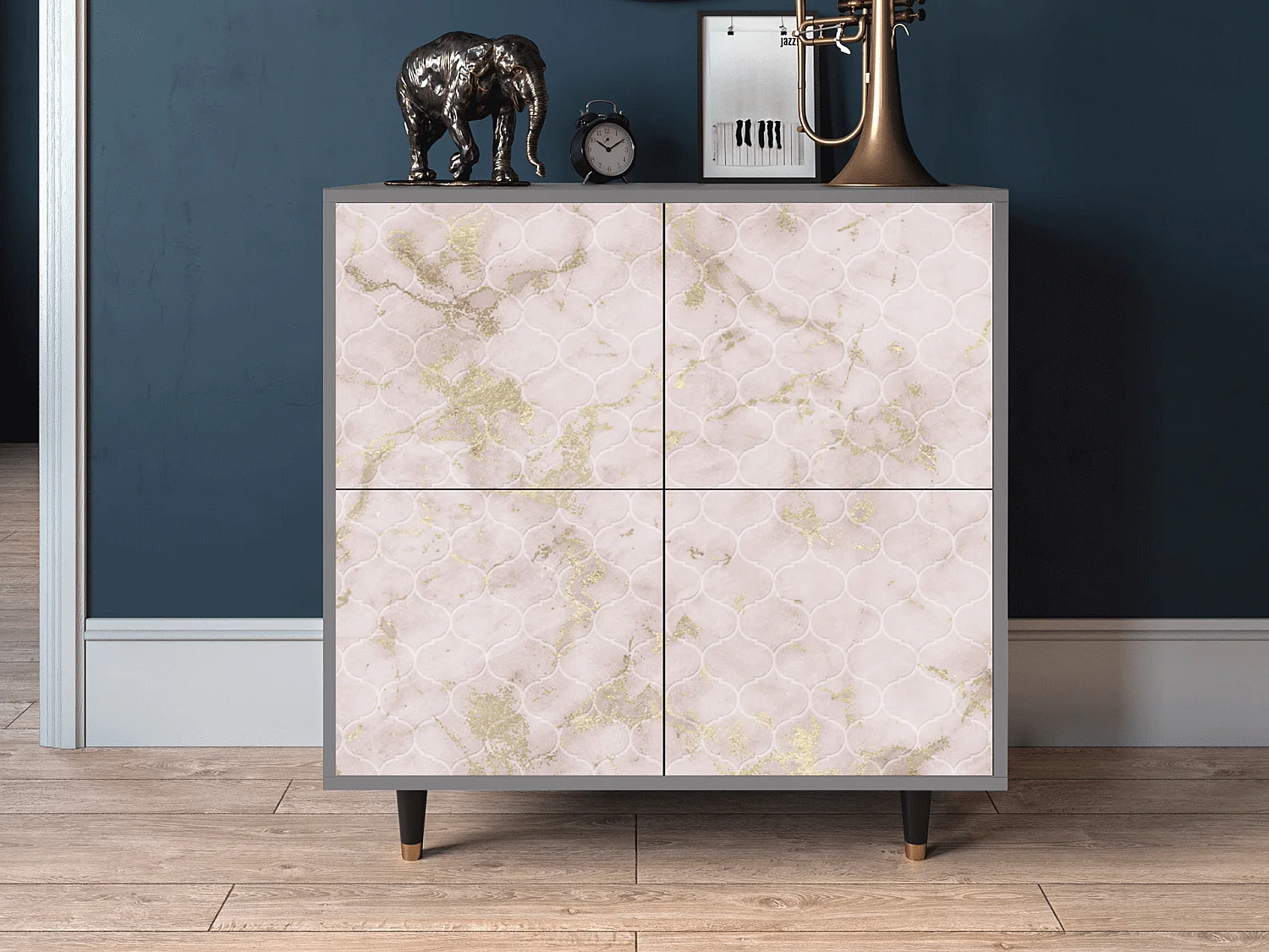 Credenza - 94x96x48 cm - BS3 - Dirty Roses, Grigio