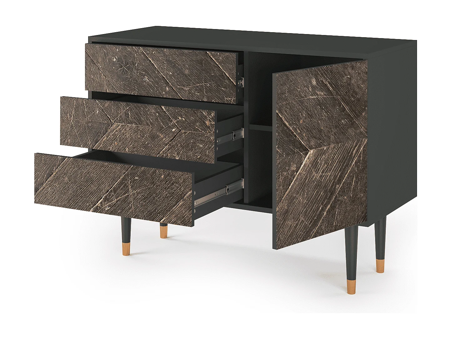 Dressoir - 115х84х41 cm - S3 - Wise Tree, Antraciet