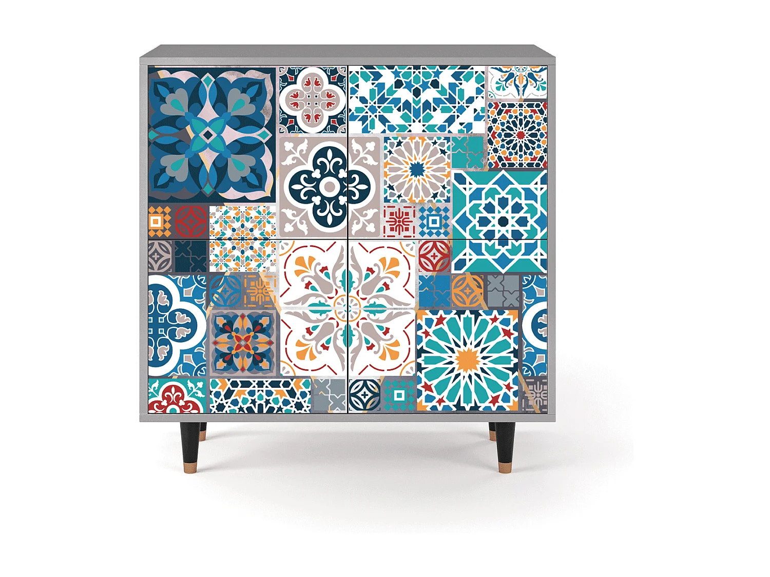 Kredens - 94x96x48 cm - BS3 - Moroccan Market, Szary