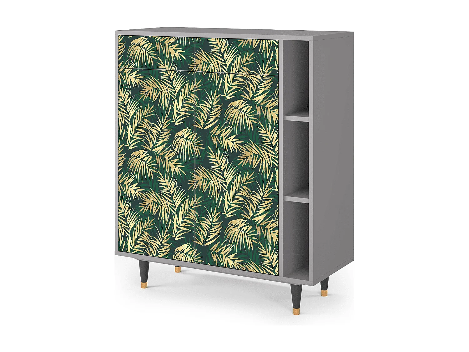 Kredens - 96х110х41 cm - BS6 - Sunny Palm Tree, Szary