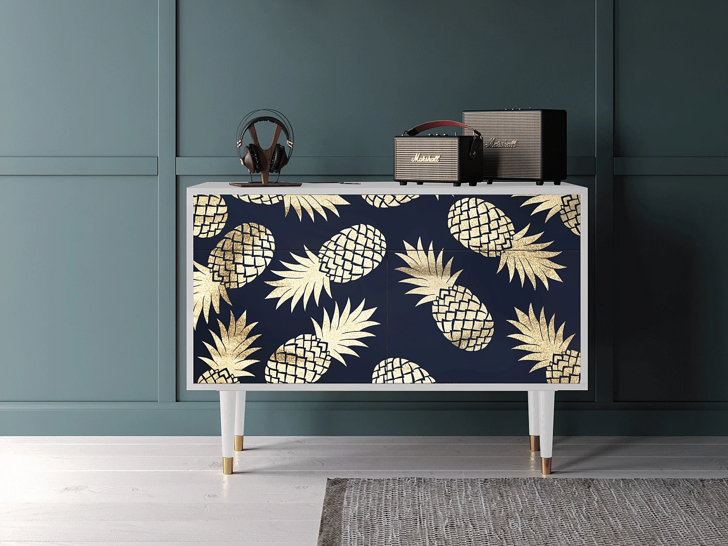 Buffet - 115x85x48 cm - BS4 - Sunny Pineaple, Blanc
