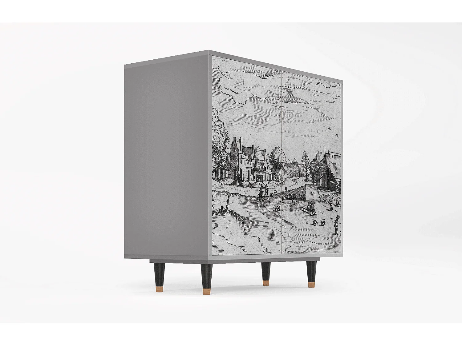 Aparador - 94x96x48 cm - BS3 - Country Village, Gris