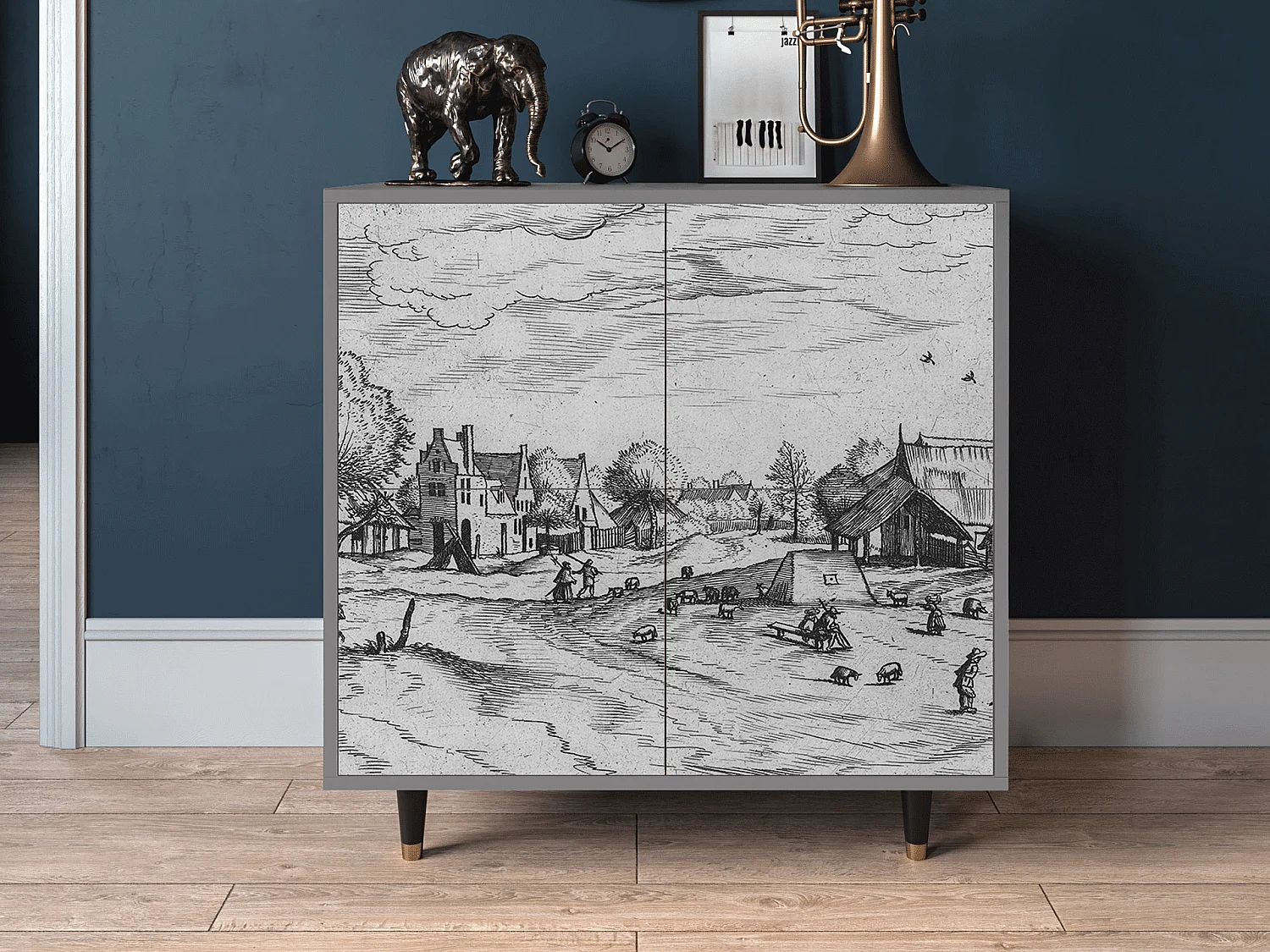 Buffet - 94x96x48 cm - BS3 - Country Village, Gris