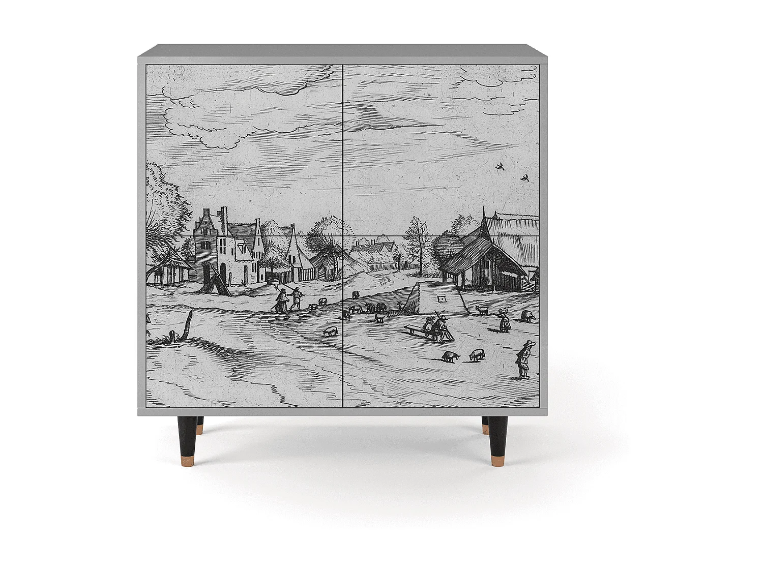 Buffet - 94x96x48 cm - BS3 - Country Village, Gris
