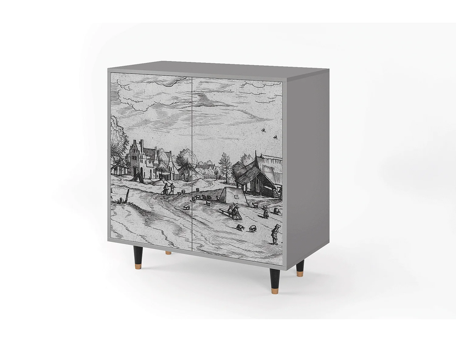 Buffet - 94x96x48 cm - BS3 - Country Village, Gris