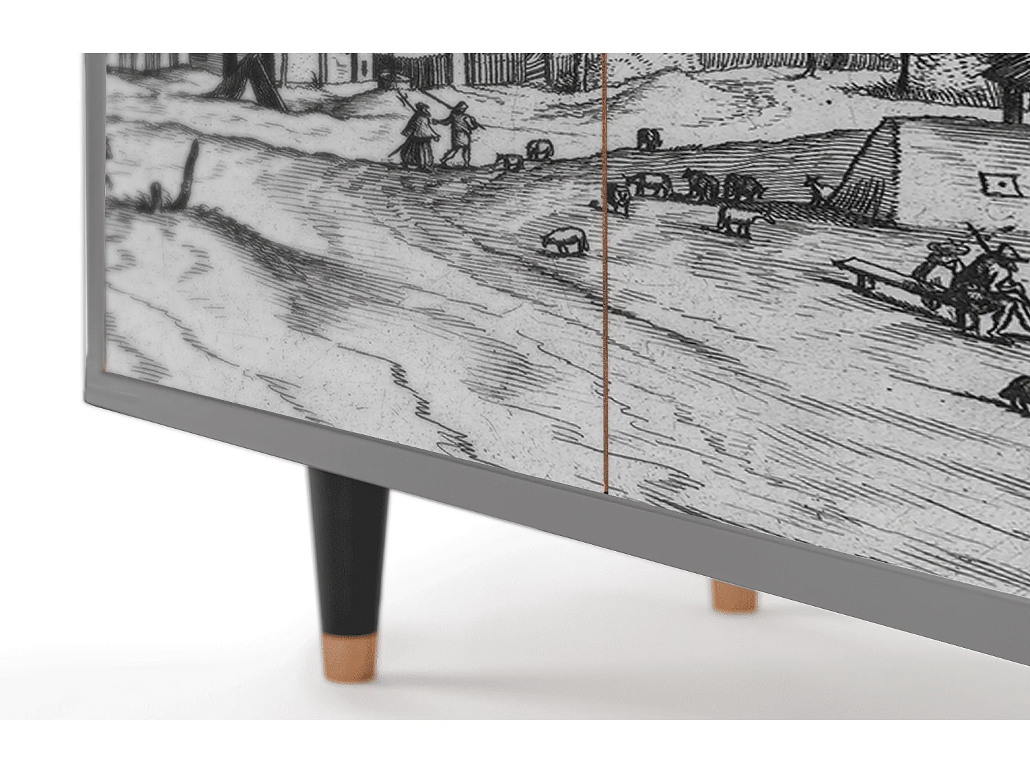 Buffet - 94x96x48 cm - BS3 - Country Village, Gris