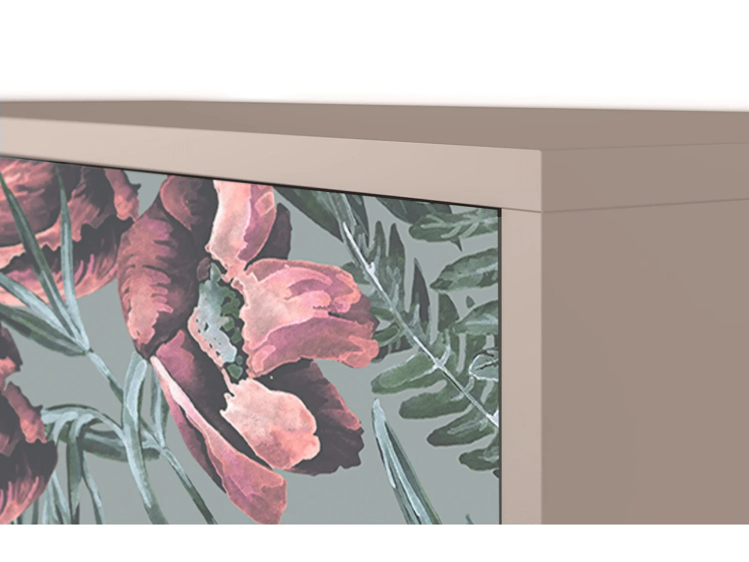 Kredens - 115х84х41 cm - S3 - Light Peonies, Latte