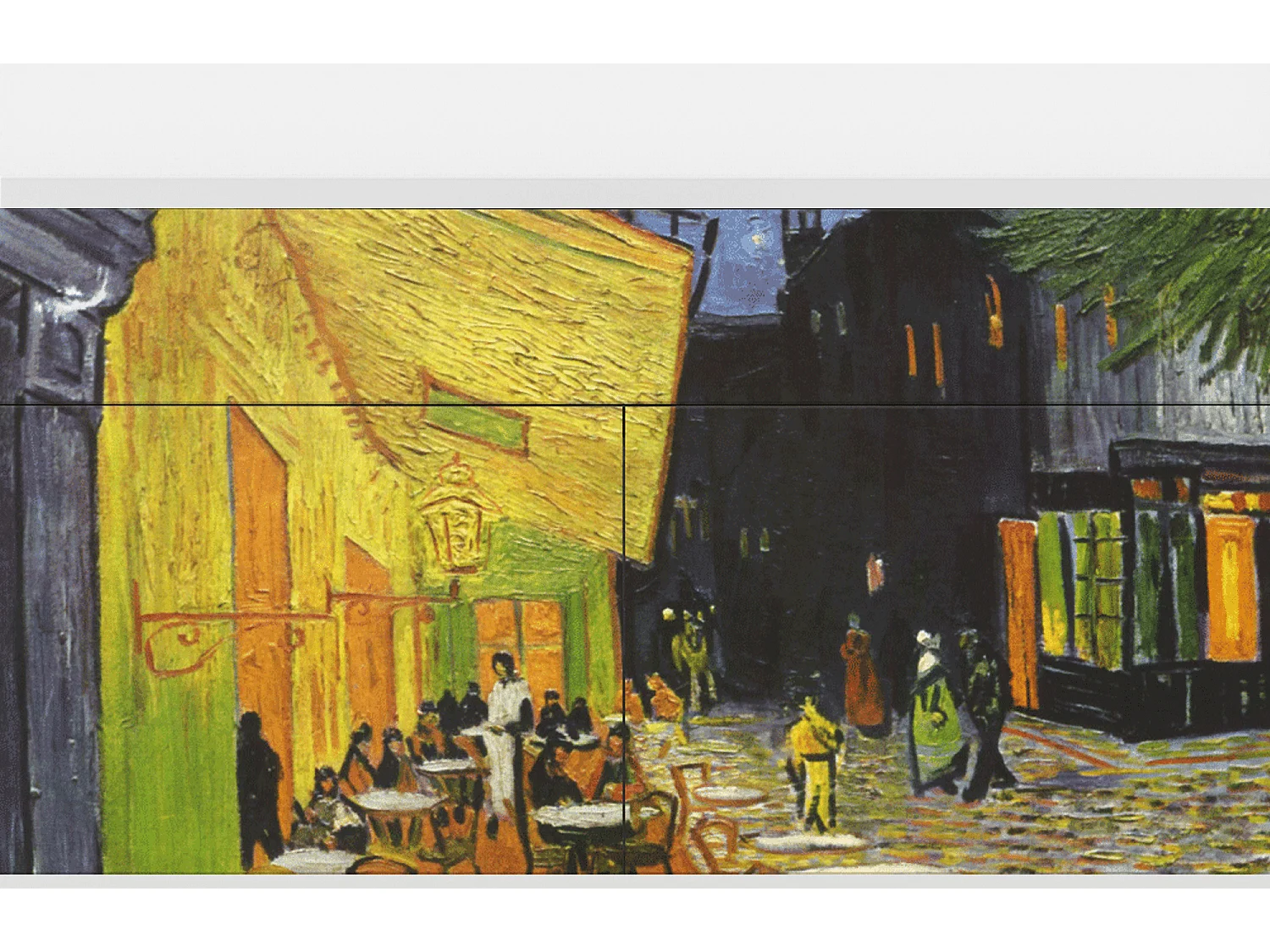 Kredens - 115x85x48 cm - BS4 - Café Terrace at Night, Biały