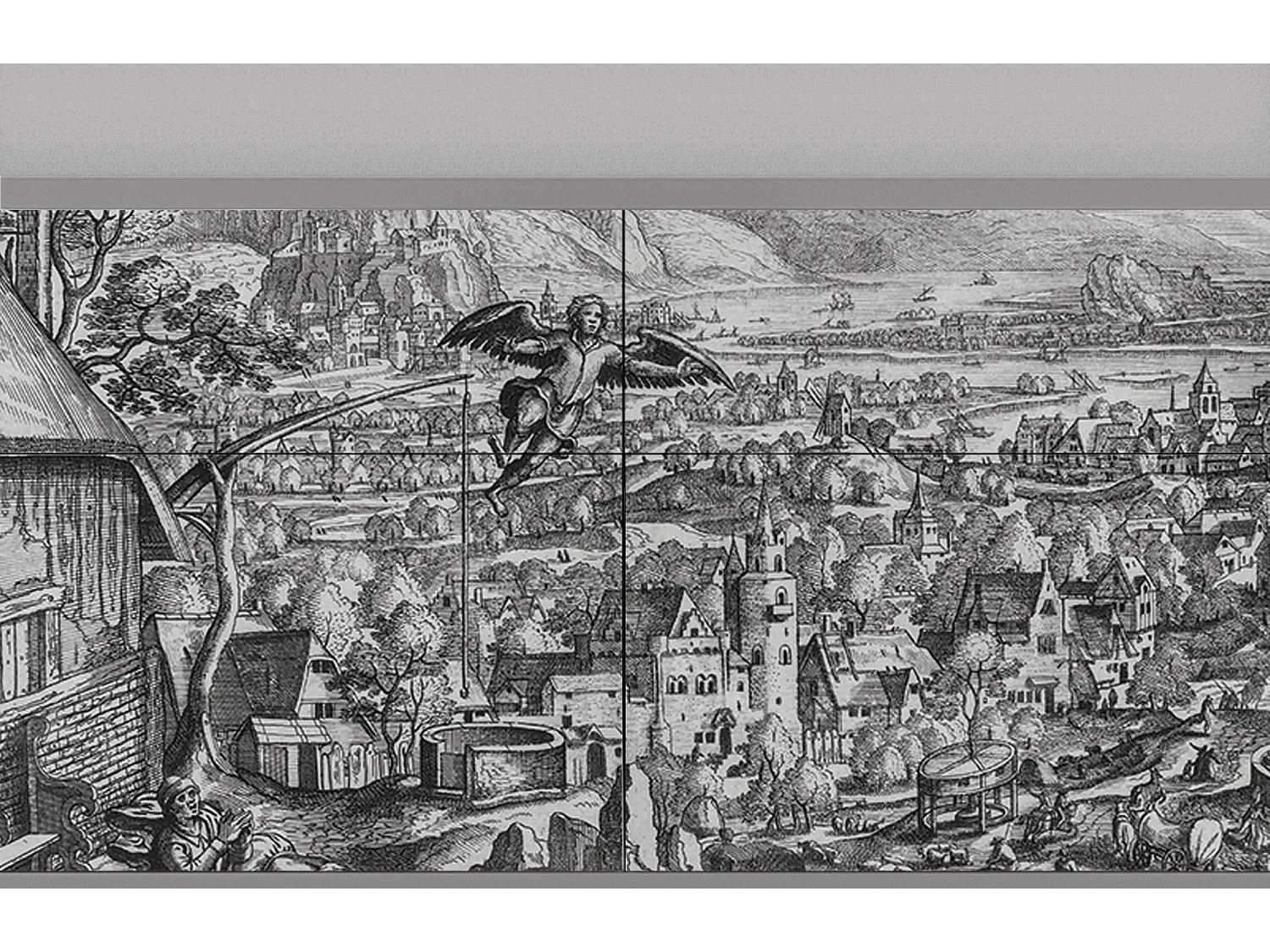 Credenza - 115x85x48 cm - BS4 - Farms in a Village, Grigio