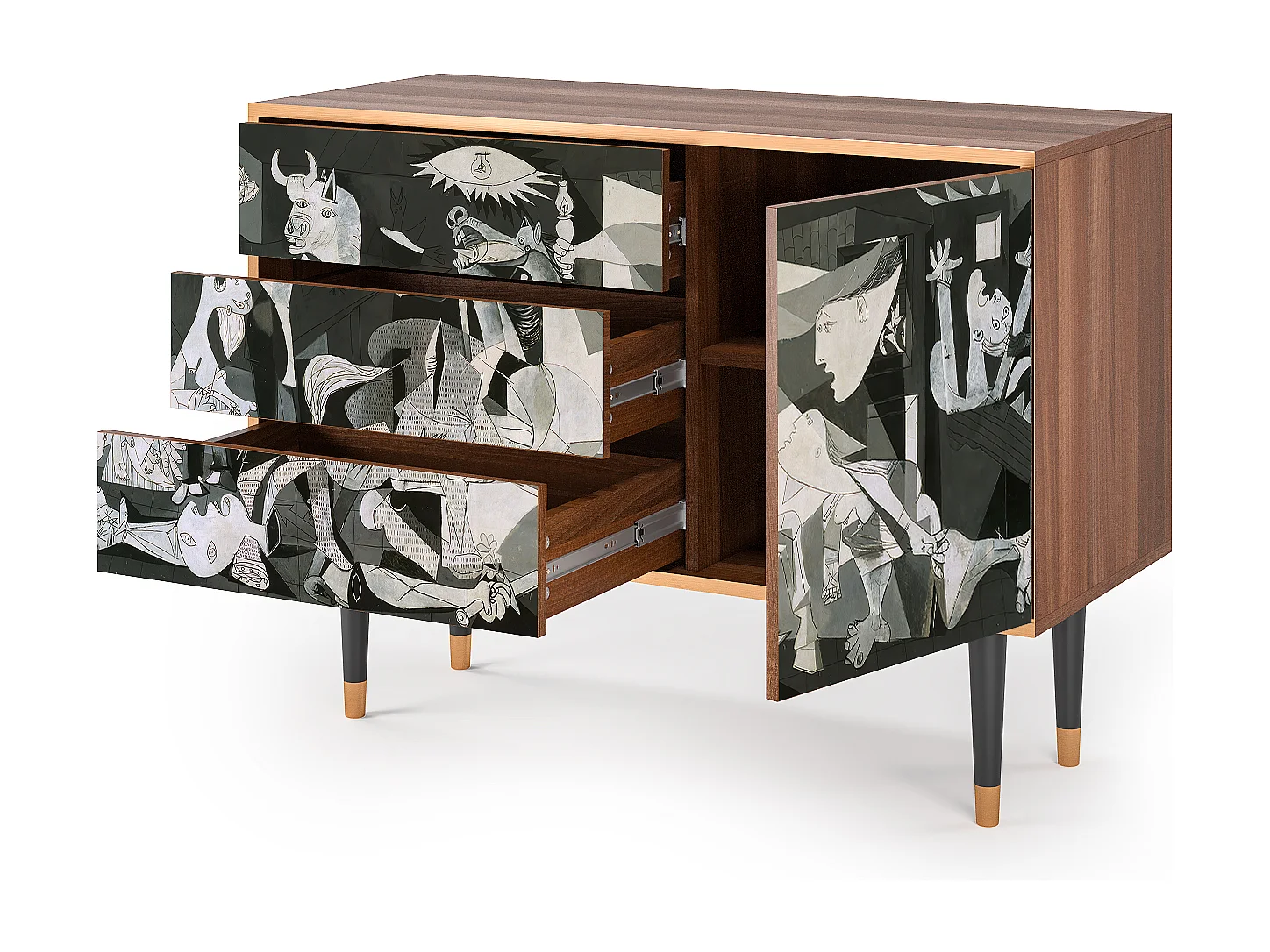 Kredens - 115х84х41 cm - S3 - Guernica by Picasso, Orzech