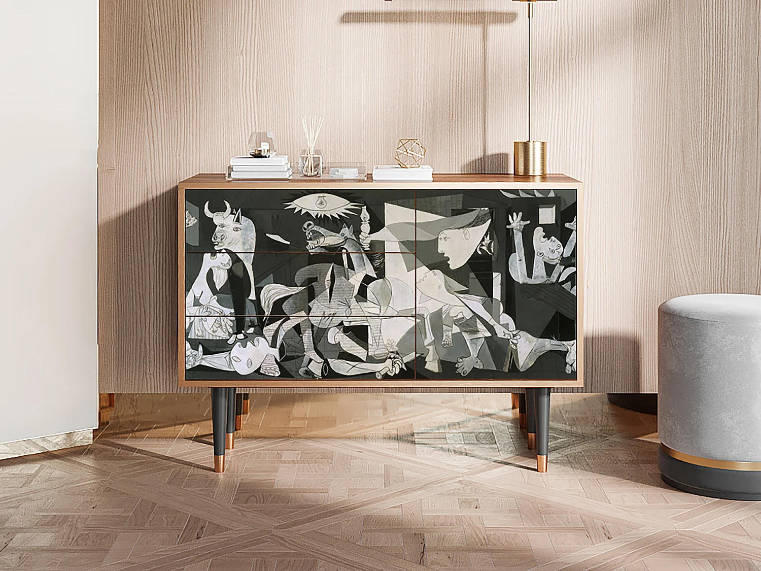 Kredens - 115х84х41 cm - S3 - Guernica by Picasso, Orzech