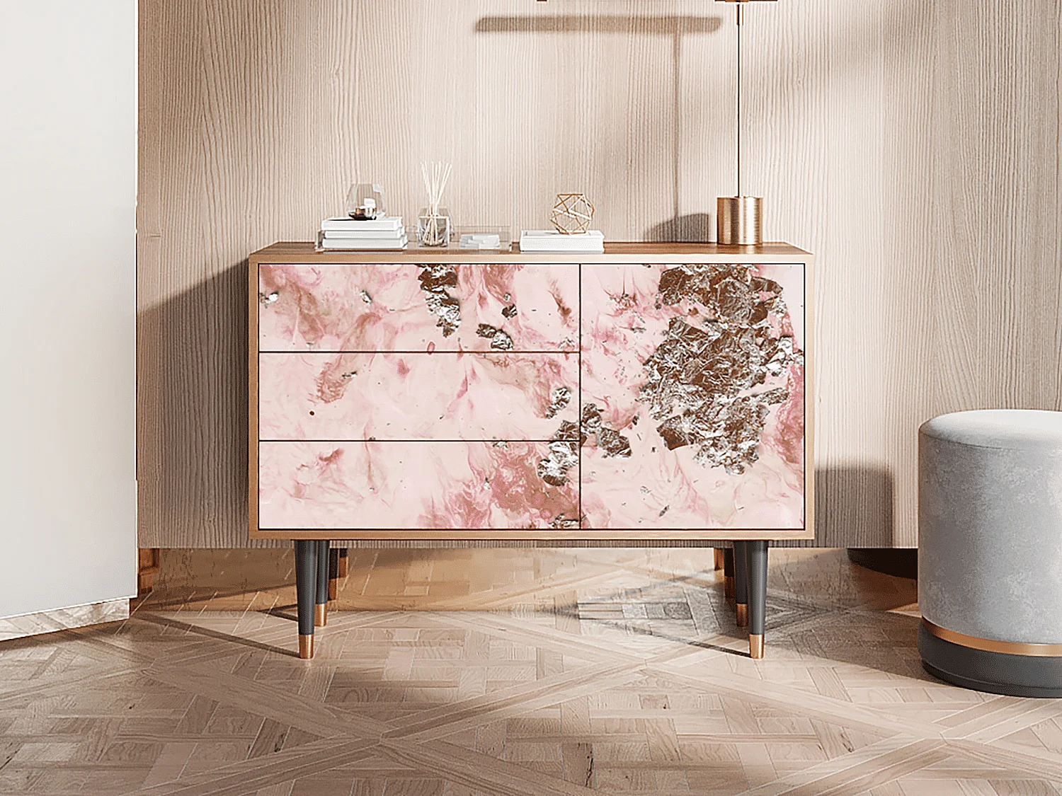 Credenza - 115х84х41 cm - S3 - Cotton Candy, Noce