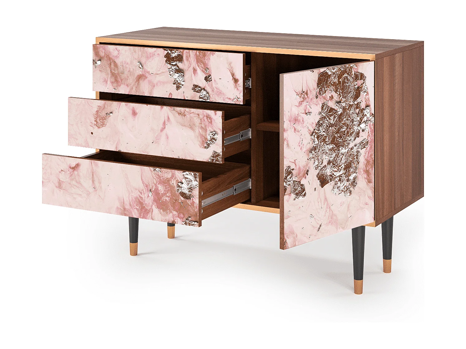 Credenza - 115х84х41 cm - S3 - Cotton Candy, Noce