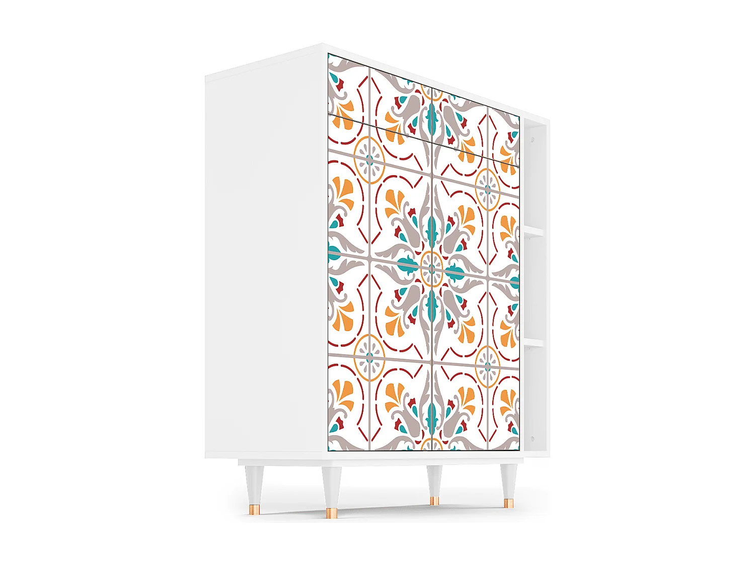 Kredens - 96х110х41 cm - BS6 - Spring Ceramics, Biały