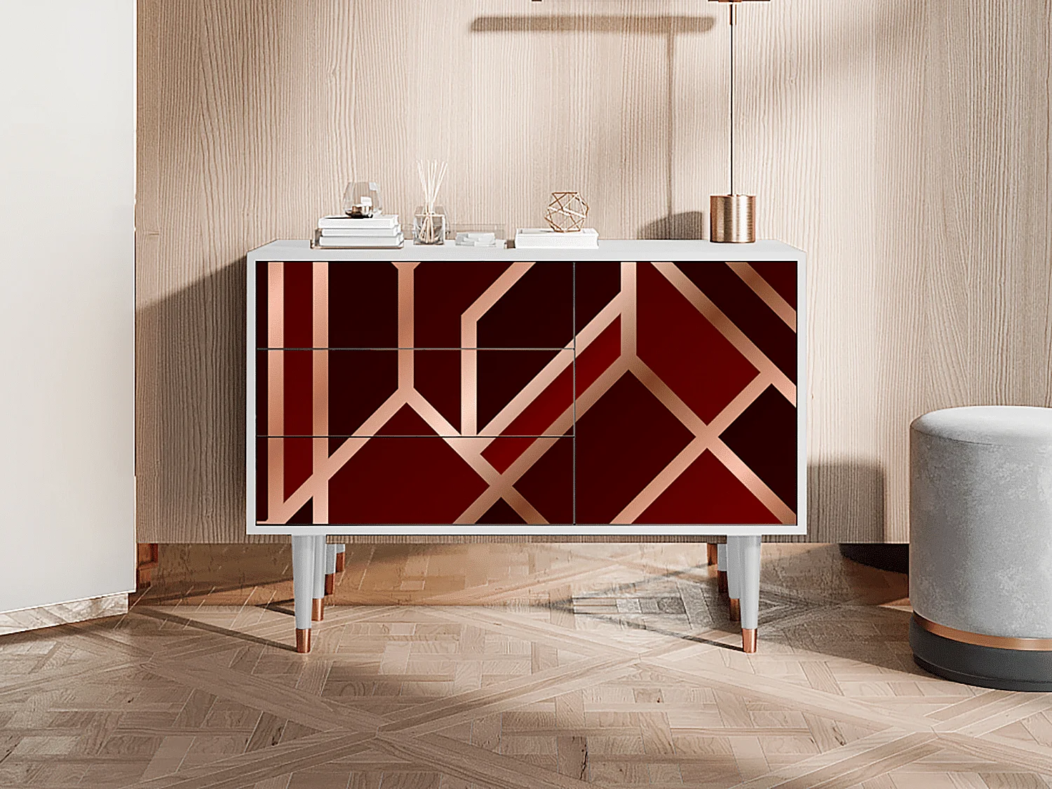 Sideboard - 115х84х41 cm - S3 - Velvet 1920's, Weiß