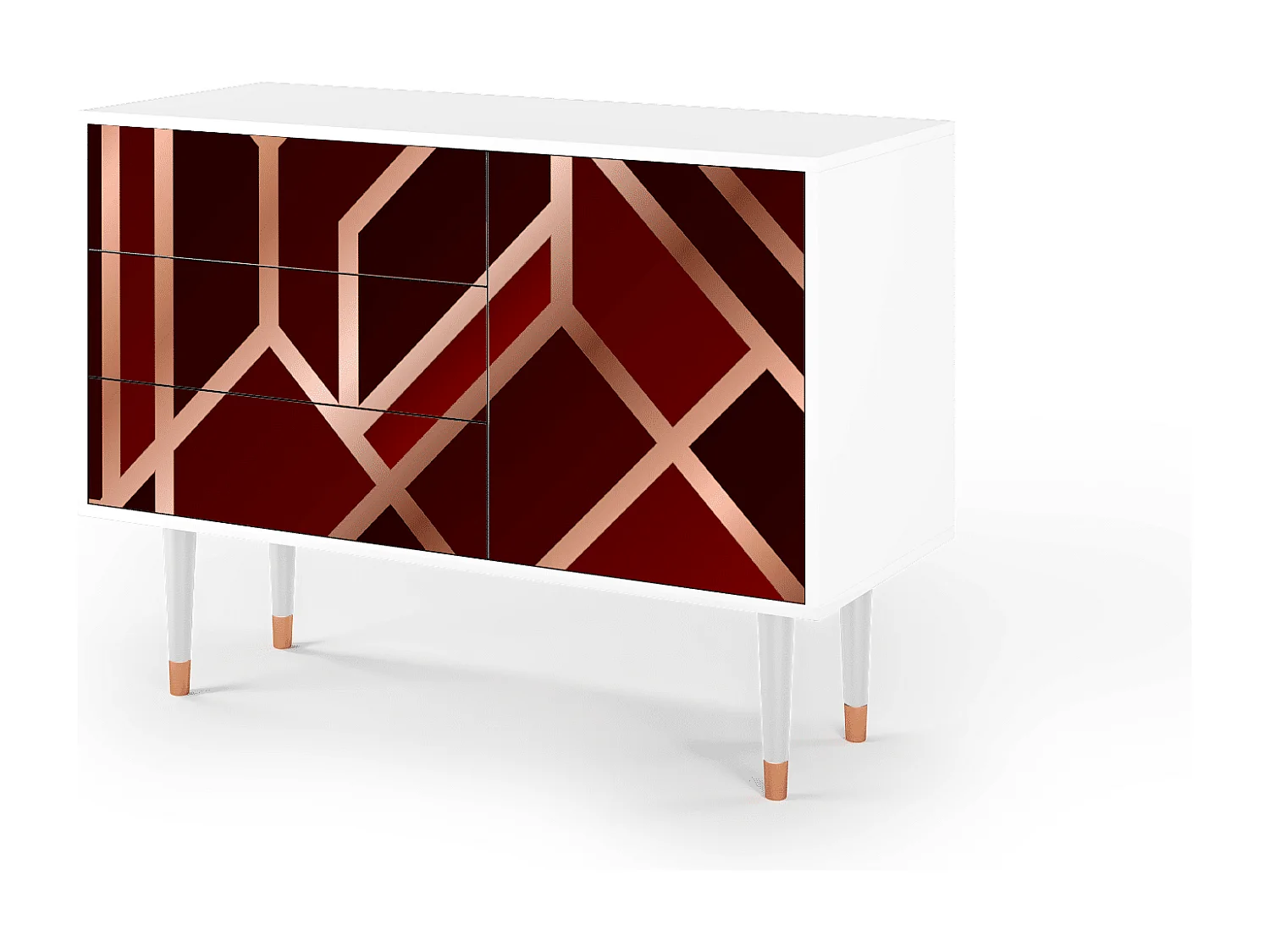 Sideboard - 115х84х41 cm - S3 - Velvet 1920's, Weiß