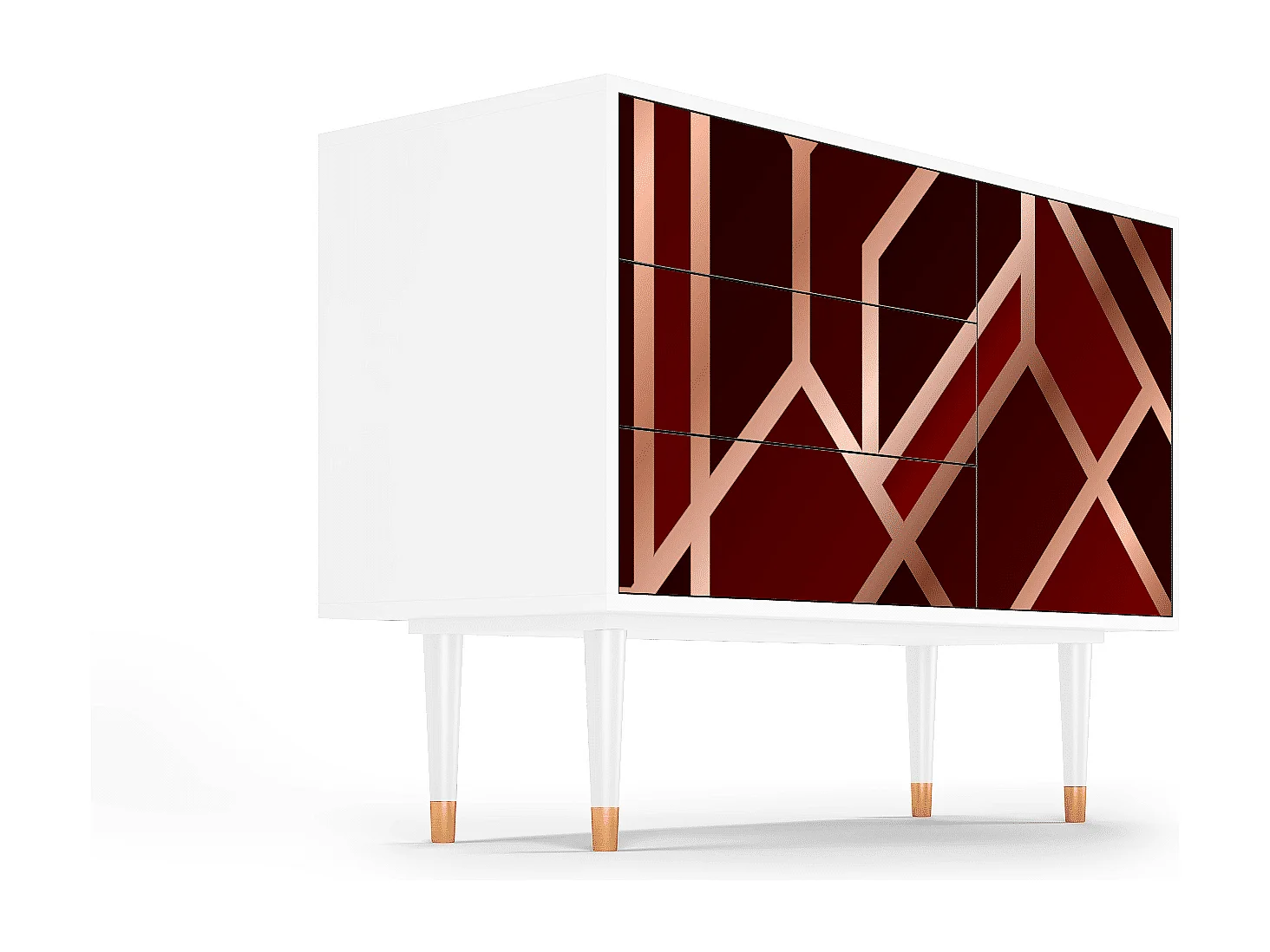 Sideboard - 115х84х41 cm - S3 - Velvet 1920's, Weiß