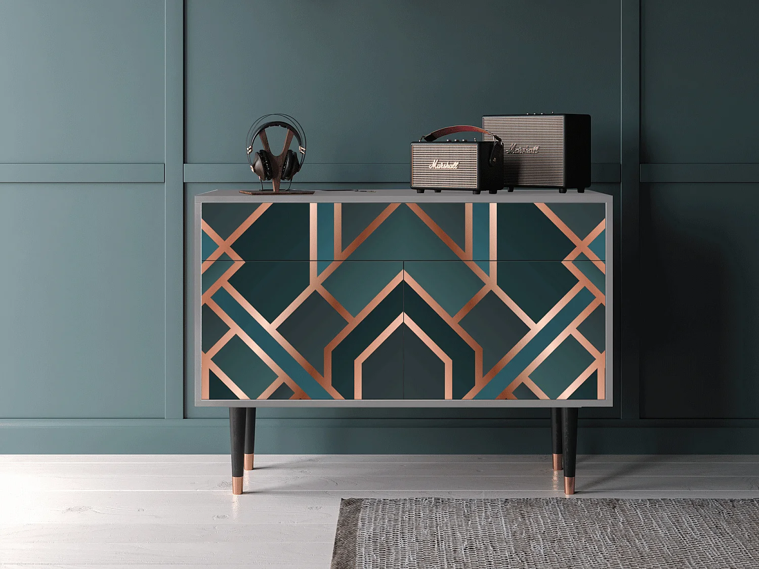 Sideboard - 115x85x48 cm - BS4 - Bronze Crossroad, Grau