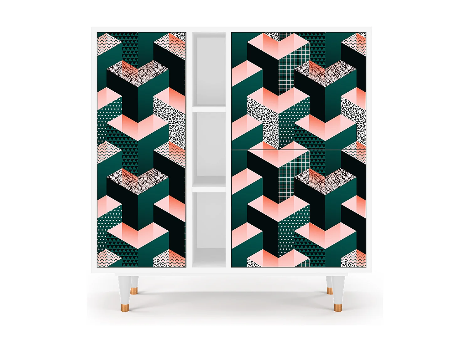 Dressoir - 94х96х41 cm - BS5 - Geometric Madness, Wit