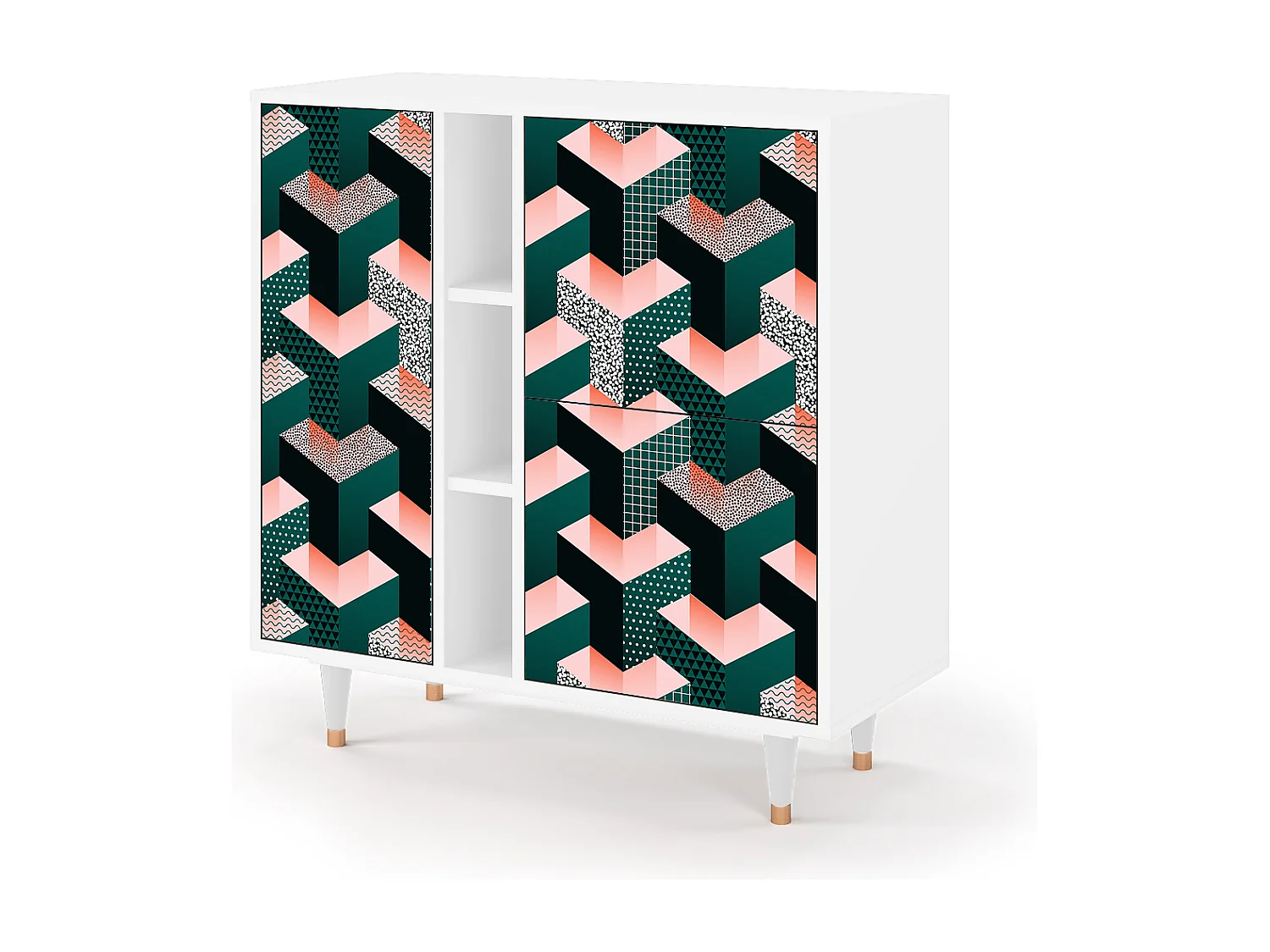 Dressoir - 94х96х41 cm - BS5 - Geometric Madness, Wit
