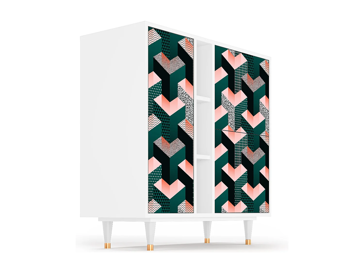 Dressoir - 94х96х41 cm - BS5 - Geometric Madness, Wit