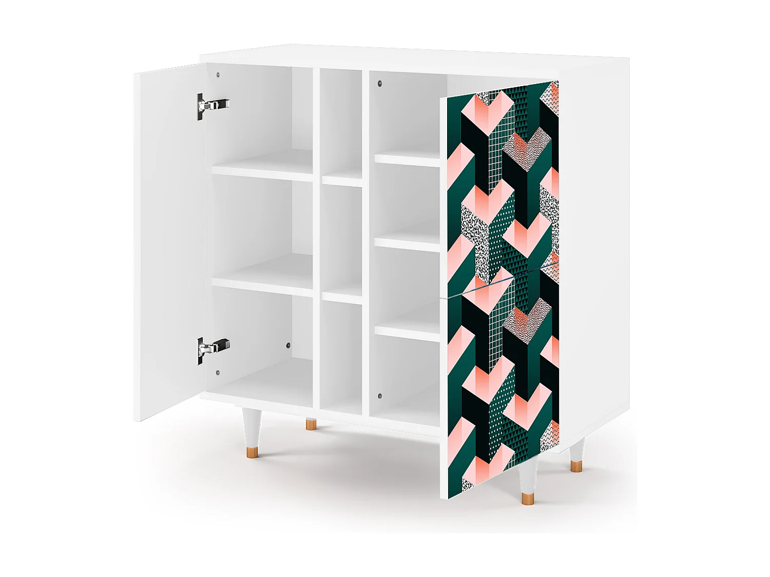 Dressoir - 94х96х41 cm - BS5 - Geometric Madness, Wit