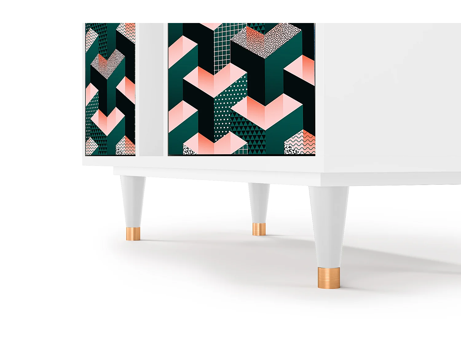 Kredens - 94х96х41 cm - BS5 - Geometric Madness, Biały