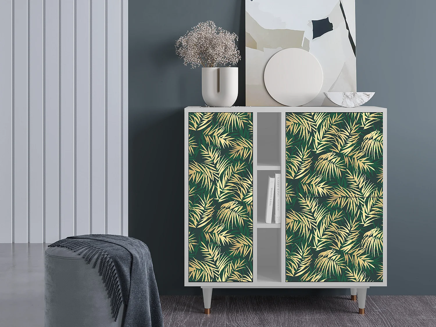 Buffet - 94х96х41 cm - BS5 - Sunny Palm Tree, Blanc